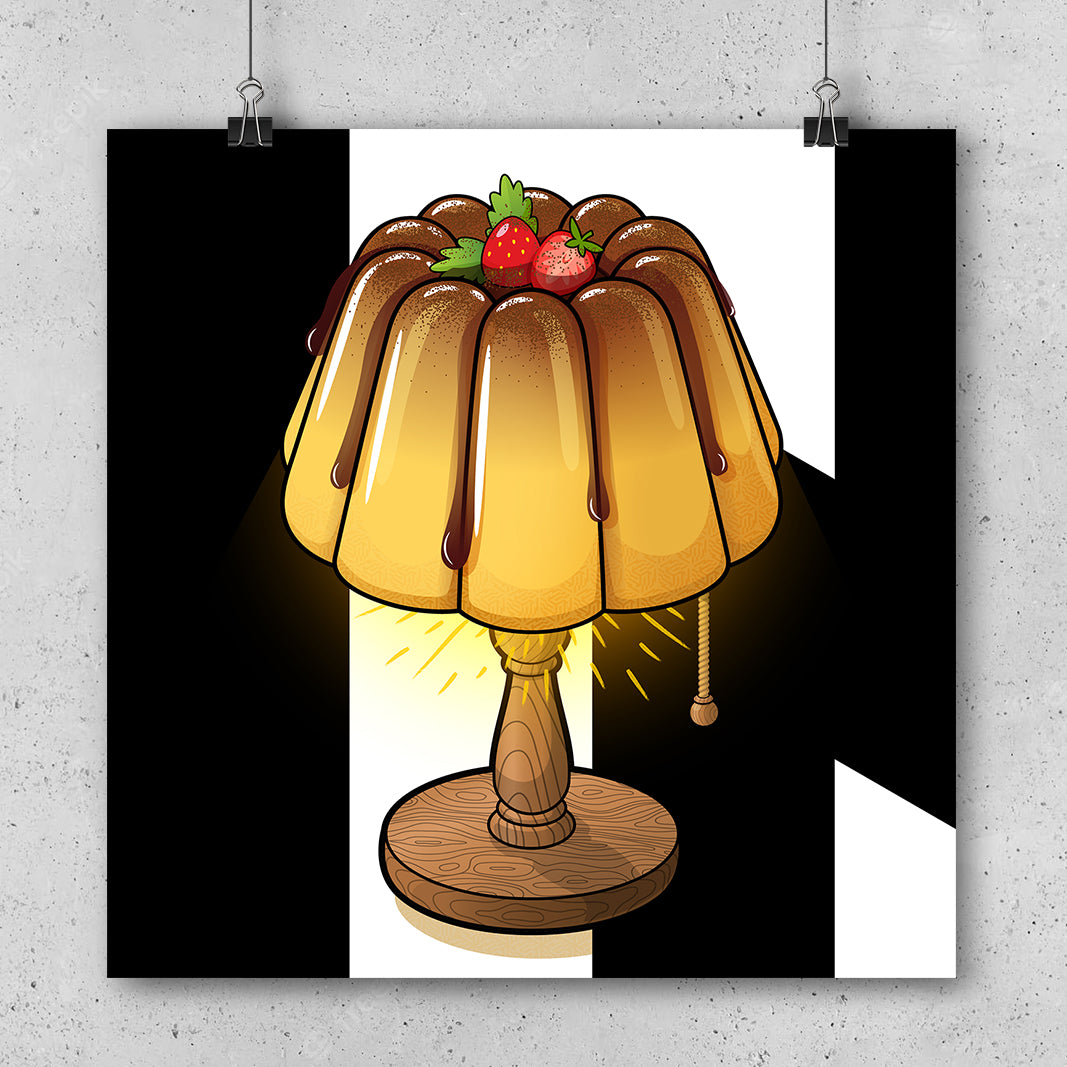 Art Print "Nachtischlampe" Elènne Platonic Zoo Poster