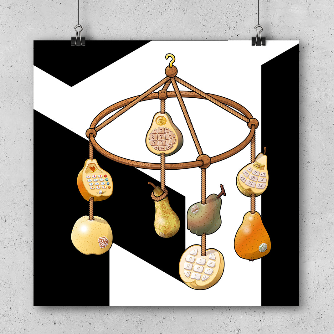 Art Print "Pearpetuum Mobile" Elènne Platonic Zoo Poster